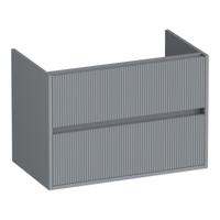 Brauer Adore Wavy - Onderkast - 80 cm - met 2 Softclose Lades Greeploos en 1 Sifon Uitsparing - Mat Grijs