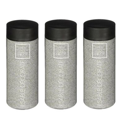 3x Potjes gekleurd decoratie zand grijs 750 gram