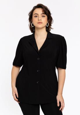 Yoek Blazer kort met pofmouw | Zwart | Maat 42/44