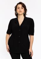 Yoek Blazer kort met pofmouw | Zwart | Maat 54/56