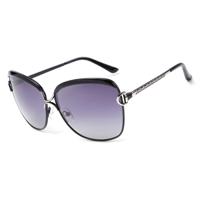 HDCRAFTER E016 Retro Fashion Ultraviolet-proof gepolariseerde zonnebril voor Women(Black)