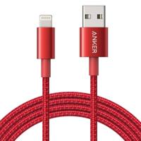 ANKER USB to 8 Pin Apple MFI Certificated Nylon Weaving Charging Data Cable Length: 1m(Red)