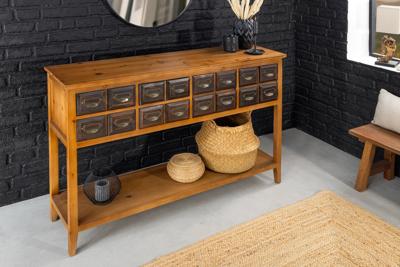 Massieve ladekast HERITAGE 125 cm naturel grenenhouten apothekerskast met lades - 44480