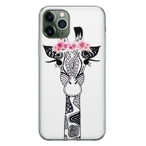 iPhone 11 Pro Max siliconen telefoonhoesje - Giraffe