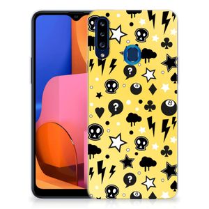 Silicone Back Case Samsung Galaxy A20s Punk Geel