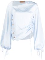 Rejina Pyo gathered-detail long-sleeve top - Bleu - thumbnail