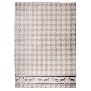 Clayre & Eef Plaid 130x170 cm Bruin Wit Polyester Teckels Deken Bruin Deken