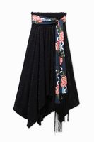 Rok met sjaal als riem - BLACK - S