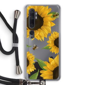 Sunflower and bees: Xiaomi Mi Note 10 Transparant Hoesje met koord