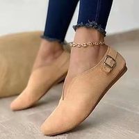 Dames Platte schoenen Grote maten Comfortabele schoenen Buiten Kantoor Dagelijks Effen Kleur Zomer Gesp Platte hak Gepuntte Teen Casual minimalisme Suède Imitatieleer Leegloper Zwart Roze Bruin Lightinthebox - thumbnail