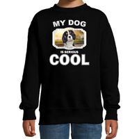 Spaniel honden trui / sweater my dog is serious cool zwart voor kinderen - thumbnail