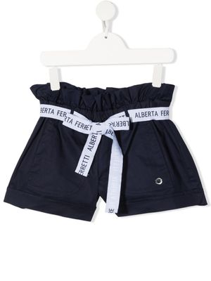 Alberta Ferretti Kids short à logo - Bleu