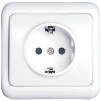 Inbouw Wandcontactdoos met Randaarde en Wit Afdekraam - 1-voudig