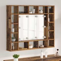 Spiegelkast met plank Oud hout 91 x 15 x 76,5 cm Bewerkt hout