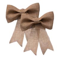 Feeric Christmas Kerst strik - 2x - jute - 24 cm - kerststrik - kerstversiering - kerstboom ornament