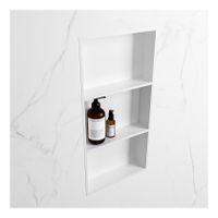Wandnis Solid Surface Easy | In- en opbouw | 30x60x8 cm | 3 vakken | Talc