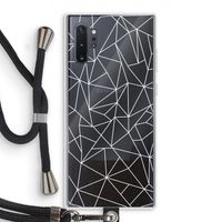 Geometrische lijnen wit: Samsung Galaxy Note 10 Plus Transparant Hoesje met koord