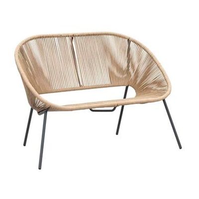 Loungebank Formentera - naturel/antraciet - 82x117x67 cm