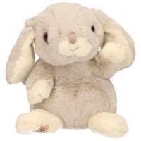 Bukowski pluche konijn knuffeldier - lichtgrijs - zittend - 15 cm - Knuffel huisdieren - thumbnail