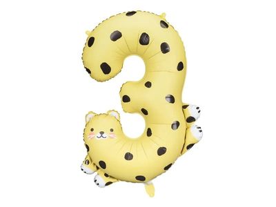 Folieballon Cijfer 3 Cheeta (75cm)