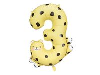 Folieballon Cijfer 3 Cheeta (75cm)