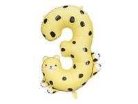 Folieballon Cijfer 3 Cheeta (75cm)