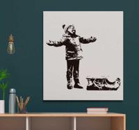 Banksy jongen in de sneeuw - thumbnail