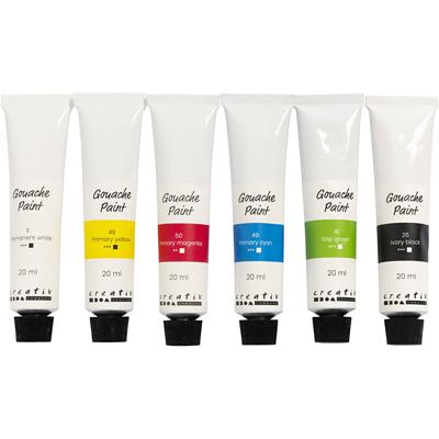 Creativ Company Gouacheverf, standaardkleuren, 6x20 ml/ 1 doos