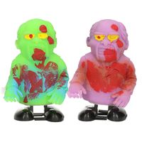 2x stuks lopende zombie Halloween poppetje 8 cm