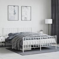 Bedframe met hoofd- en voeteneindemetaal wit 160x200 cm
