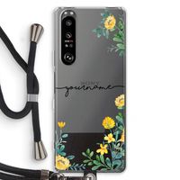 Gele bloemen: Sony Xperia 1 III Transparant Hoesje met koord