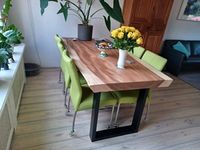 Set van 6 leren eetkamerstoelen - met wieltjes - groen leer - Echt leer, Modern, ontdek de vele Leersoorten en Kleuren bij ShopX