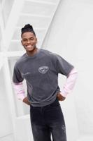 Jorcustom Race Against Nature Double Layered Longsleeve T-Shirt Heren Donkergrijs/Roze - Maat M - Kleur: DonkergrijsRoze | Soccerfanshop