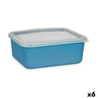 Opbergbak met Deksel Donkerblauw Bamboe Melamine Maïszetmeel (6 Stuks)
