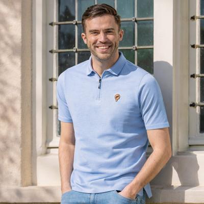 Heren Polo Zuidland | Mistblauw Melange