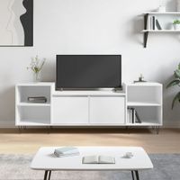 Tv-meubel 160x35x55 cm bewerkt hout wit - thumbnail