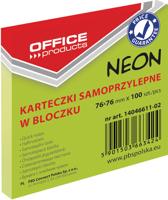 OFFICE products memoblok Neon, 76 x 76 mm, 100 vel, neongroen