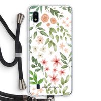 Botanical sweet flower heaven: Samsung Galaxy A10 Transparant Hoesje met koord