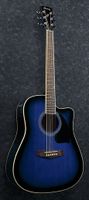 Ibanez PF15ECE-TBS gitaar Akoestische-elektrische gitaar Dreadnought 6 snaren Zwart, Blauw - thumbnail