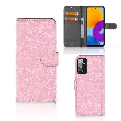 Samsung Galaxy M52 Hoesje White Flowers