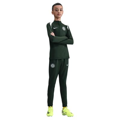 Nike Chelsea Strike Trainingspak 1/4-Zip 2025-2026 Kids Donkergroen Wit Nike Chelsea Strike Trainingspak 1/4-Zip 2025-2026 Kids Donkergroen Wit