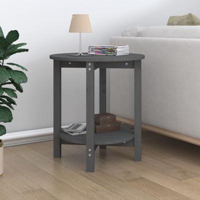Salontafel Ø 55x60 cm massief grenenhout grijs