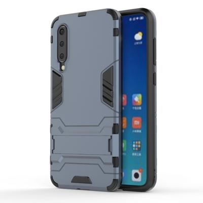 Schokbestendige PC + TPU Case voor Xiaomi mi 9 SE met houder (marineblauw)