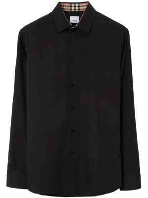 Burberry chemise à logo brodé - Noir