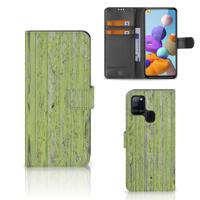 Samsung Galaxy A21s | Book Style Case | Green Wood