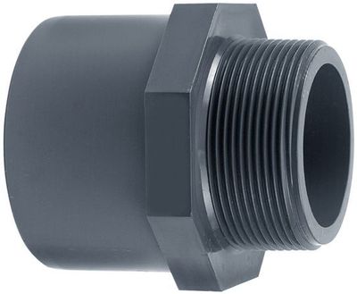Aquaforte Puntstuk Buitendraad 50mm x 63mm 1½'' - Duurzaam PVC Verbindstuk voor Vijver & Irrigatie Systems