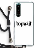 Topwijf Wit: Sony Xperia 5 III Transparant Hoesje met koord