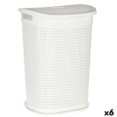 Wasmand Kipit Wit Plastic 60 L 43,5 x 57,5 x 34 cm 43,5 x 57 x 34 cm (6 Stuks)