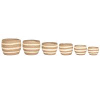 Decoratieve Doos Home ESPRIT Crème Natuurlijk Natuurlijke Vezel