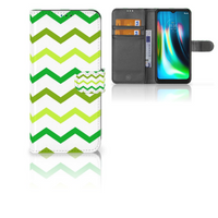 Motorola Moto G9 Play | E7 Plus Telefoon Hoesje Zigzag Groen - thumbnail